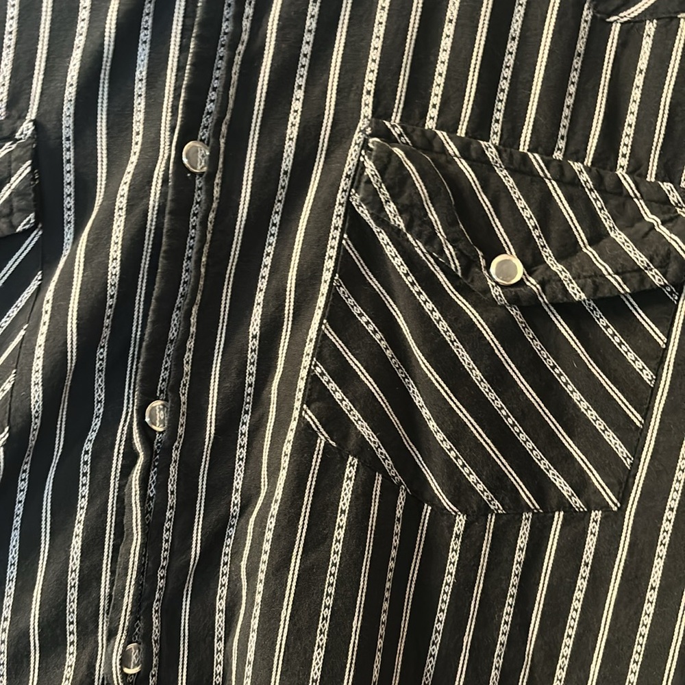Vtg Point Zero Snap Button Down Western Top Size … - image 2